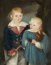 Portrait of August and Jan Sachark, c1835. Creator: Franciszek Charugiewicz.
