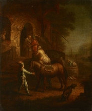 Samaritan Bringing the Wounded Man to the Inn, 18th century. Creator: Unknown.