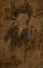 Sketch Portrait of a Woman in a Hat-two-sided painting, c1930. Creator: Olga Boznanska.