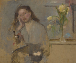 Portrait Sketch of a Young Girl-two-sided painting, 1894. Creator: Olga Boznanska.