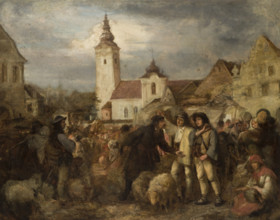 Fair in Nowy Targ, 1870. Creator: Aleksander Kotsis.