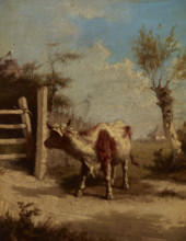 Study of a Cow against a Landscape, between 1875-1880. Creator: Wilhelm Leopolski.