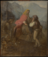 A Highlander Woman on Horseback, c1872. Creator: Aleksander Kotsis.