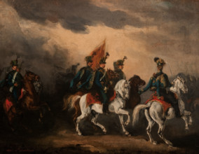 Blue Hussars, 1836. Creator: Piotr Michalowski.