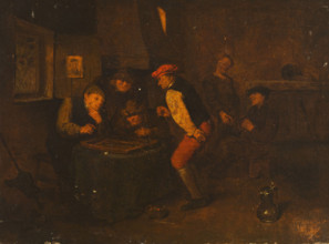 Genre Scene in an Inn (Backgammon Game), between 1680-1720. Creator: Unknown.