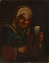 Old Woman with a Mug, 18th century. Creator: Unknown.