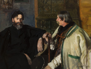 Portrait of Stanislaw Witkiewicz with Wojciech Roj, 1902. Creator: Leon Wyczolkowski.