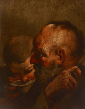 Heads of an Old Man and a Youth, 18th century. Creator: Unknown.