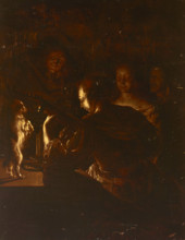 Woman Playing the Guitar and a Small Dog Dancing, 2nd half of 17th century. Creator: Unknown.