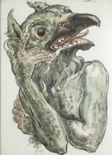Paper for the Polychrome of St. Mary's Church - Devil with a Bird's Head, 1890. Creator: Jan Matejko.