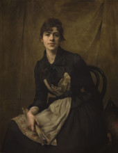 Self-Portrait with Apron and Brushes, 1887. Creator: Anna Bilinska.