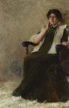 Portrait of Gabriela Zapolska, wife of Stanislaw Janowski, c1900. Creator: Stanislaw Janowski.