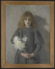 Girl with Chrysanthemums, 1894. Creator: Olga Boznanska.