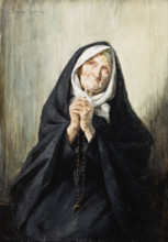 Old Woman Praying, 1907. Creator: Mieczyslaw Reyzner.
