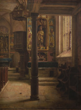 Interior of St Wolfgang's Church in Rothenburg, 1896. Creator: Aleksander Gierymski.
