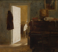 Interior of the Gierymskis' Flat in Munich, before 1874. Creator: Aleksander Gierymski.