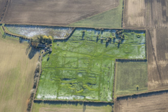 The earthwork remains of part of the deserted medieval village of Gainsthorpe...Lincolnshire, 2024 Creator: Robyn Andrews.