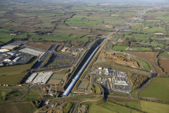 Construction of the Chipping Warden Green Tunnel on the HS2 railway line, West Northants, 2024. Creator: Damian Grady.