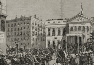 Opening of the Spanish Courts on February 15, 1878, Madrid, Spain, 1878. Creator: Alejandro Ferrant y Fischermans.