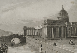Kazan Cathedral, Saint Petersburg, Russia, 1839. Creator: Paul Dumouza.