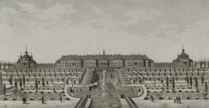 Peterhof Palace near Saint Petersburg, Russia, 1839.  Creator: Augustin François Lemaitre.
