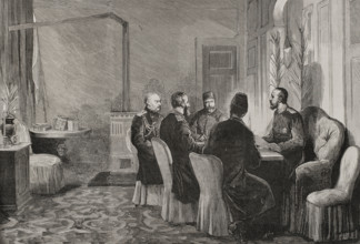 Russo-Turkish War: conference to negotiate the armistice..., Adrianople, 1878 (1878).  Creator: Bernardo Rico.