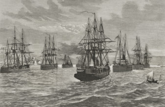 Russo-Turkish War:...British squadron in the Dardanelles Strait, February 13, 1878, (1878). Creator: Enrique Alba.