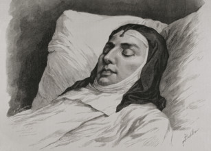 María de las Mercedes of Orleans in her mortuary bed, 1878.  Creator: Arturo Carretero y Sánchez.
