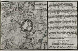 Seven Years War (1756-1763): Map of the rising of the Siege of Brunswick, 1761 (1765). Creator: Jean de Beaurain.