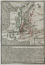 Seven Years War (1756-1763): Map of the Battle of Palzig, also called Battle of Kay...1759, 1765. Creator: Jean de Beaurain.