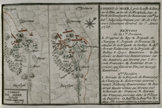 Seven Years War (1756-1763): Combat of Mehr (August 5, 1758), 1765.  Creator: Jean de Beaurain.