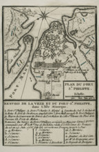 Map of Fort of St Philip (Castle of San Felipe), Menorca, 1756 (1765). Creator: Jean de Beaurain.