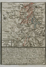 Seven Years War (1756-1763): Map of the Battle of Minden (August 1, 1759), 1765. Creator: Jean de Beaurain.