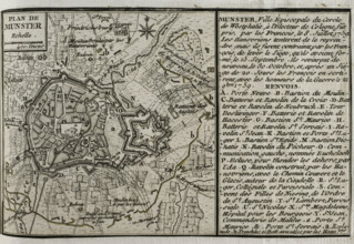 Seven Years War (1756-1763): Plan of Münster, 1759 (Germany), 1765. Creator: Jean de Beaurain.