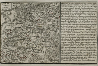 Seven Years War (1756-1763): Map of the encampment at Pirna, 1756, Siege of Pirna ..., 1765. Creator: Jean de Beaurain.