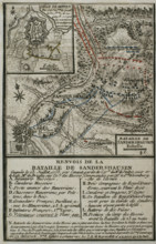 Plan of the Battle of Sandershausen, Germany (July 23, 1758), 1765. Creator: Jean de Beaurain.