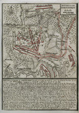 Seven Years War (1756-1763): Map of the Battle of Zorndorf (25th August 1758), 1765. Creator: Jean de Beaurain.