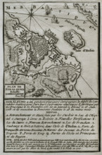 Seven Years War (1756-1763): Pomeranian War - Map of Stralsund - blockade of Stralsund..., 1765. Creator: Jean de Beaurain.