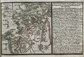 Seven Years War (1756-1763): Third Silesian War - map of the Battle of Breslau, 1757 (1765). Creator: Jean de Beaurain.