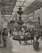 Fifth Hall of the Spanish Section in the Palace of the Champ de Mars, Paris Exposition, 1878.  Creator: Josep Lluís Pellicer Feñé.