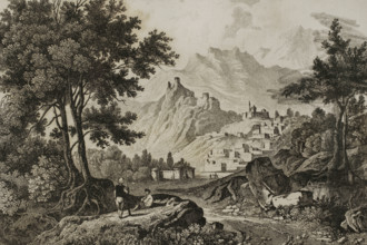 Ancient city of Gavar, Armenia, 1838.  Creator: Vanderburch.