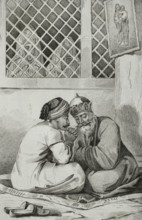 Armenian bishop confessing to a faithful, 1838. Creators: Unknown, Francois Pigeot.