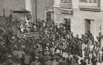 Carnival of Cadiz - Float of the Astros, Andalusia, Spain, 1898. Creator: Unknown.
