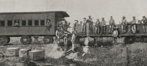 Cuban War of Independence: Distribution of rations, Cuba, 1898.  Creator: Unknown.