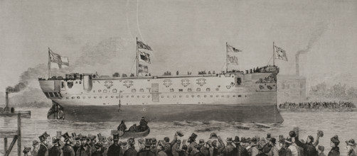 Comus Class Corvette, Royal Navy steel corvette, 1878.  Creator: Unknown.