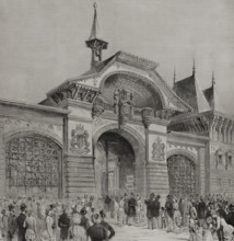 Facade of the Swiss section at the Palace of the Champ de Mars, Paris Exposition, 1878. Creator: Unknown.