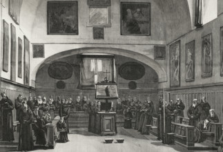 Capuchins in the choir singing vespers, 1898. Creator: Unknown.
