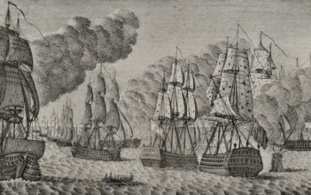 Battle of Trafalgar, October 21, 1805, (1851). Creator: Unknown.