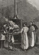 The conclave for the election of Pope Leo XIII, Rome, 1878.  Creator: Unknown.