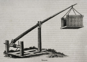 Tolenon - medieval military machinery, 1852.  Creator: Unknown.